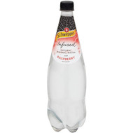 5 PACK of Schweppes Infused Natural Mineral Water With Raspberry 1.1l