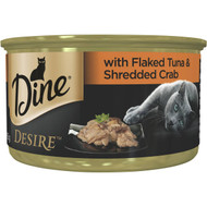 5 PACK of Dine Desire Flaked Tuna & Shredded Crab Grain Free Wet Cat Food 85g