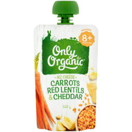 5 PACK of Only Organic 8 Months+ Carrot Red Lentils & Cheddar 120g