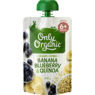 5 PACK of Only Organic 6 Months+ Banana Blueberry & Quinoa 120g