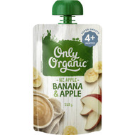 5 PACK of Only Organic 4 Months+ Banana & Apple 120g