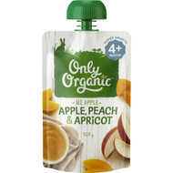 5 PACK of Only Organic 4 Months+ Apple Peach & Apricot 120g