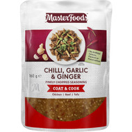 5 PACK of Masterfoods Chilli, Garlic & Ginger Finely Chopped Seasoning 160g