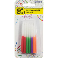 5 PACK of Korbond Dipped Colourful Candles 12 pack