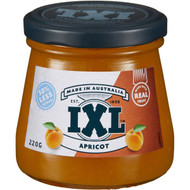 5 PACK of Ixl Apricot Jam 50% Less Sugar 220g