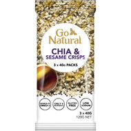 5 PACK of Go Natural Bars Chia & Sesame Crisp Wafers 3pk 120g