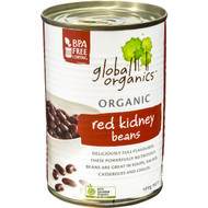 5 PACK of Global Organics Organic Red Kidney Beans 400g