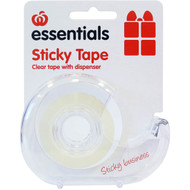 5 PACK of Essentials Tape Sticky Dispenser 18x25m