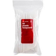 5 PACK of Essentials Plastic Teaspoons 50 pack