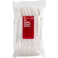 5 PACK of Essentials Plastic Dessert Spoons 50 pack