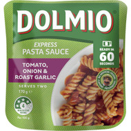 5 PACK of Dolmio Express Pasta Sauce Tomato, Onion & Roast Garlic Pouch 170g