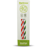 5 PACK of Biopak Bio Paper Straws 40 pack
