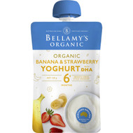 5 PACK of Bellamy's Banana & Straw Yoghurt 120g
