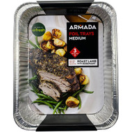 5 PACK of Armada Bbq Foil Trays Medium 3 pack