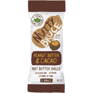 5 PACK of Nutty Bruce Peanut Butter & Cacao Nut Butter Balls 42g