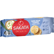 5 PACK of Sakata Rice Crackers Sour Cream And Chives 100g