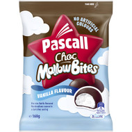 5 PACK of Pascall Choc Mallows Bites Vanilla 160g