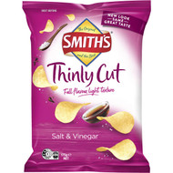 5 PACK of Smith's Thinly Cut Potato Chips Share Pack Salt & Vinegar 175g