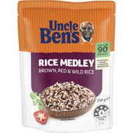 5 PACK of Uncle Ben's Microwave Brown Red & Wild Rice Medley 250g