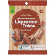 5 PACK of WW Milk Chocolate Coated Liquorice Twists 270g