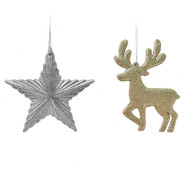 5 PACK of Christmas 2d Hanging Decoration Assorted