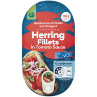 5 PACK of WW Herring Fillets In Tomato Sauce 200g
