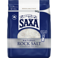 5 PACK of Saxa Natural Rock Salt 500g