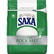 5 PACK of Saxa Iodised Rock Salt 500g