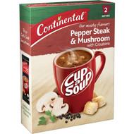 5 PACK of Continental Cup A Soup Pepper Steak & Mushroom With Croutons 52g