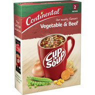 5 PACK of Continental Cup A Soup Instant Soup Hearty Vegetable & Beef 2 pack