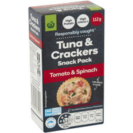 5 PACK of WW Tuna & Crackers Snack Pack Tomato & Spinach 112g