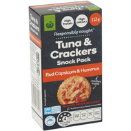 5 PACK of WW Tuna & Crackers Snack Pack Red Capsicum & Hummus 112g