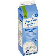 5 PACK of WW Free From Lactose Free Full Cream Milk 1l
