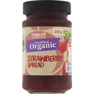 5 PACK of Macro Organic Strawberry Jam 250g