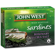 5 PACK of John West Sardines Sea Salt & Rosemary 110g