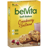 5 PACK of Belvita Soft Bake Cranberry & Sultana 200g