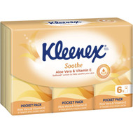 5 PACK of Kleenex To Go Facial Tissues Aloe Vera Pocket Pack 6 pack
