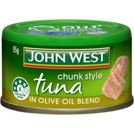 5 PACK of John West Tuna Olive Oil Blend 95g