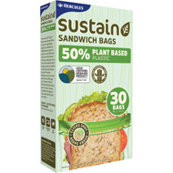 5 PACK of Hercules Sustain 50% Plant Based Sandwich Bags 30 pack