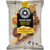 5 PACK of Red Rock Deli Potato Chips - Moroccan Spiced Chicken & Lemon 150g