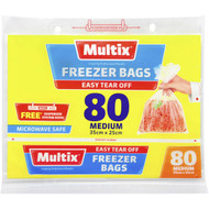 5 PACK of Multix Easy Tear Off Freezer Bags Medium 80 pack