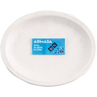5 PACK of Essentials Plastic Dinner Plates Oval 10 pack
