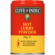 5 PACK of Clive Of India Hot Madras Curry Powder 50g