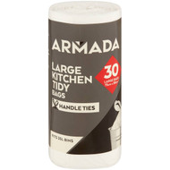 5 PACK of Armada Kitchen Tidy Bags With Handles Large Roll 30 pack