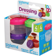 5 PACK of Sistema Plasticware Dressing Pot To Go