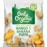 5 PACK of Only Organic Mango & Banana Puffs 20g