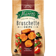 5 PACK of Maretti Bruschette Chips Tomato Olives & Oregano 150g