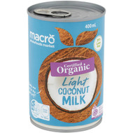 5 PACK of Macro Organic Light Coconut Milk 400ml