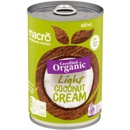 5 PACK of Macro Organic Light Coconut Cream 400ml