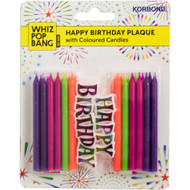 5 PACK of Korbond Happy Birthday Plaque With Coloured Candles 31g